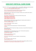 HESI EXIT CRITICAL CARE ACTUAL EXAM NEW UPDATED COMPLETE GUIDE&vert;A&plus; RATED AND VERIFIED&period;