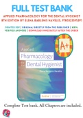 Test Banks For Applied Pharmacology for the Dental Hygienist 8th Edition by Elena Bablenis Haveles, 9780323595391, Chapter 1-23 Complete Guide