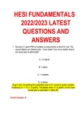 HESI FUNDAMENTALS 2022/2023 LATEST QUESTIONS AND ANSWERS 