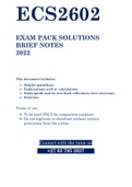 ECS2602 - PAST EXAM PACK SOLUTIONS & BRIEF NOTES - 2022