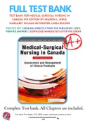 Test Bank For Medical-Surgical Nursing in Canada 4th Edition By Sharon L. Lewis; Margaret McLean Heitkemper; Linda Bucher 9781771720489 Chapter 1-72 Complete Guide .