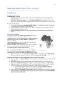 

Politics: Africa Week Seven Reading and Lecture Notes: Religion, Politics, and Society 