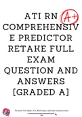 ATI RN COMPREHENSIVE PREDICTOR RETAKE FULL EXAM QUESTION AND ANSWERS [GRADED A]