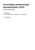 Rechtsfilosofie I 22/23 hoorcolleges en aantekeningen boek