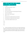 HESI A2 MATHS 2022 &sol;2023 VERIFIED ANSWERS 
