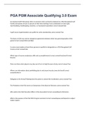 PGA PGM Associate Qualifying 3&period;0 Exam 2022&sol;2023 with 100&percnt; correct answers