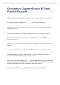 Contractors License General B Trade Practice Exam &num;2 2022&sol;2023 with 100&percnt; correct answers