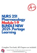 NURS 251 Pharmacology Module 1-9  NEW 2021- Portage Learning