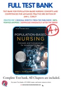 Test Bank For Population-Based Nursing Concepts and Competencies for Advanced Practice 3rd Edition by Ann L&period; Curley 9780826136732 Chapter 1-12 Complete Guide&period;