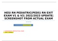 HESI RN PEDIATRIC(PEDS) RN EXIT EXAM V1 & V2| 2022/2023 UPDATE|SCREENSHOT FROM ACTUAL EXAM