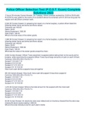Police Officer Selection Test &lpar;P&period;O&period;S&period;T&period; Exam&rpar; Complete Solutions 2023