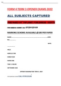 FORM 4 TERM  OPENER EXAMS 2023 ALL SUBJECTS CAPTURED
