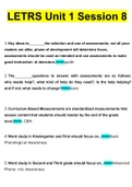 LETRS Unit 1 - Session 8&period;docxQuestions With Correct Answers 100&percnt; Verified