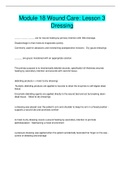 Module 18 Wound Care&colon; Lesson 3  Dressing