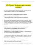 NCLEX-style Medication administration  questions