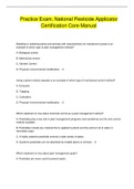 Practice Exam&comma; National Pesticide Applicator  Certification Core Manual