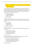 Maternity/OB PN Hesi Specialty V1 Questions With Answers