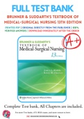 Test Bank for Brunner & Suddarth's Textbook of Medical-Surgical Nursing 13th Edition By Janice L. Hinkle. ISBN:9781451130607, 1451130600