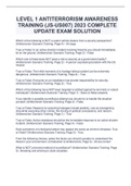 Level 1 Antiterrorism Awareness Training &lpar;JS-US007&rpar; 2023 complete update exam solution