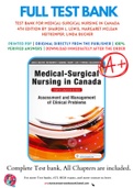 Test Bank For Medical-Surgical Nursing in Canada 4th Edition by Sharon L. Lewis, Margaret McLean Heitkemper, Linda Bucher 9781771720489 Chapter 1-72 Complete Guide.