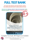 Test Bank For Growth and Development Across the Lifespan 2nd Edition by Gloria Leifer, Eve Fleck 9781455745456 Chapter 1-16 Complete Guide.