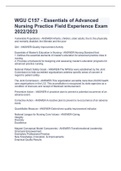WGU C157 - Essentials of Advanced Nursing Practice Field Experience Exam 2022/2023