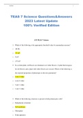 TEAS 7 Science Questions&Answers 2023 Latest Update 100% Verified Edition