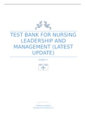 Test Bank for Nursing Leadership and Management 2024 latest update 