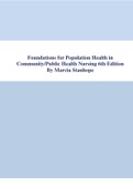 Test Bank - Foundations for Population Health in Community&sol;Public Health Nursing 6th Edition By Marcia Stanhope&comma; &lpar;All Chapters Included 1-32&rpar;&period;
