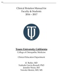 Clinical Rotation Manual for Faculty & Students