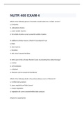 NUTR 400 EXAM 4 2022&sol;2023 with 100&percnt; correct answers