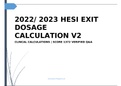2022/ 23 HESI EXIT DOSAGE CALCULATION V2  CLINCAL CALCULATIONS | SCORE 1372 