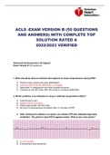  ACLS -EXAM VERSION B (50 QUESTIONS AND ANSWERS) WITH COMPLETE TOP SOLUTION RATED A 2022/2023 VERIFIED