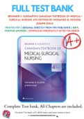 Test Bank for Brunner & Suddarth's Canadian Textbook of Medical-Surgical Nursing 4th Edition By Mohamed El Hussein; Joseph Osuji ISBN 9781975108038, 1975108035 Chapter 1-74 Complete Guide A+
