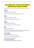 WGU COURSE C839 - INTRO TO CRYPTOGRAPHY QUESTIONS WITH CORRECT ANSWERS