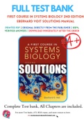 First Course in Systems Biology 2nd Edition Eberhard Voit Solutions Manual