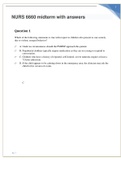 NURS 6660 Midterm and final  Exam - Question with Answers-Walden