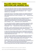 PALS RED CROSS FINAL EXAM QUESTIONS AND ANSWERS 2022 