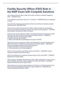 Facility Security Officer &lpar;FSO&rpar; Role in the NISP Exam with Complete Solutions