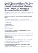 FAA 107 Commercial Drone Pilot Exam Material(This is a set of study cards prepared to help potential pilots study for the FAA Part 107 Aeronautical Knowledge Test)Completed 2022