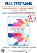 Test Bank For Fundamentals of Nursing: Active Learning for Collaborative Practice 2nd Edition by Barbara L Yoost; Lynne R Crawford 9780323508643 Chapter 1-42 Complete Guide.
