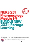 NURS 251 Pharmacology Module 1-9 BUNDLE NEW 2021- Portage Learning