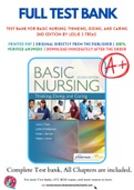 Test Bank For Basic Nursing: Thinking, Doing, and Caring 2nd Edition by Leslie S Treas 9780803659421 Chapter 1-46 Complete Guide.