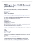 FB Blueprint Exam Fall 2022 Completed&semi;&lpar;100&percnt; verified&rpar;