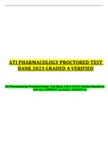 ATI Pharmacology Proctored Exam&comma; Test Bank &lpar;100 &percnt; Of 313 Verified Questions and  ALL CORRECT Answers&rpar;&comma; GRADED A&plus;  