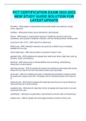 PCT CERTIFICATION EXAM 2022-2023 NEW STUDY GUIDE SOLUTION FOR LATEST UPDATE