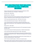 PCT- NHA PRACTICE TEST SOLUTION 2022-2023 ACTUAL COMPLETE MATERIAL