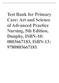 Test Bank for Primary Care: Art and Science of Advanced Practice Nursing, 5th Edition, Dunphy