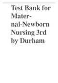 Test Bank for Maternal-Newborn Nursing 3rd by Durham