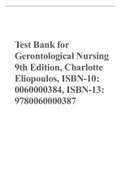 Test Bank for Gerontological Nursing 9th Edition, Charlotte Eliopoulos